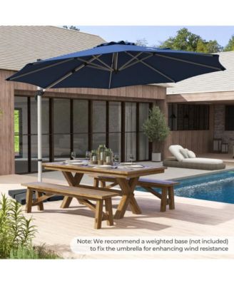 11 feet Outdoor Patio Umbrella with 360° Rotation and Adjustable Tilt