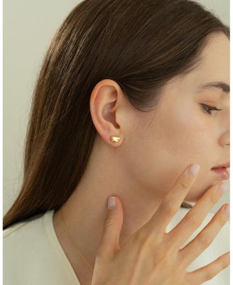 Sterling Silver 18k Gold Plated Alexandra Necklace & Stud Earrings Set