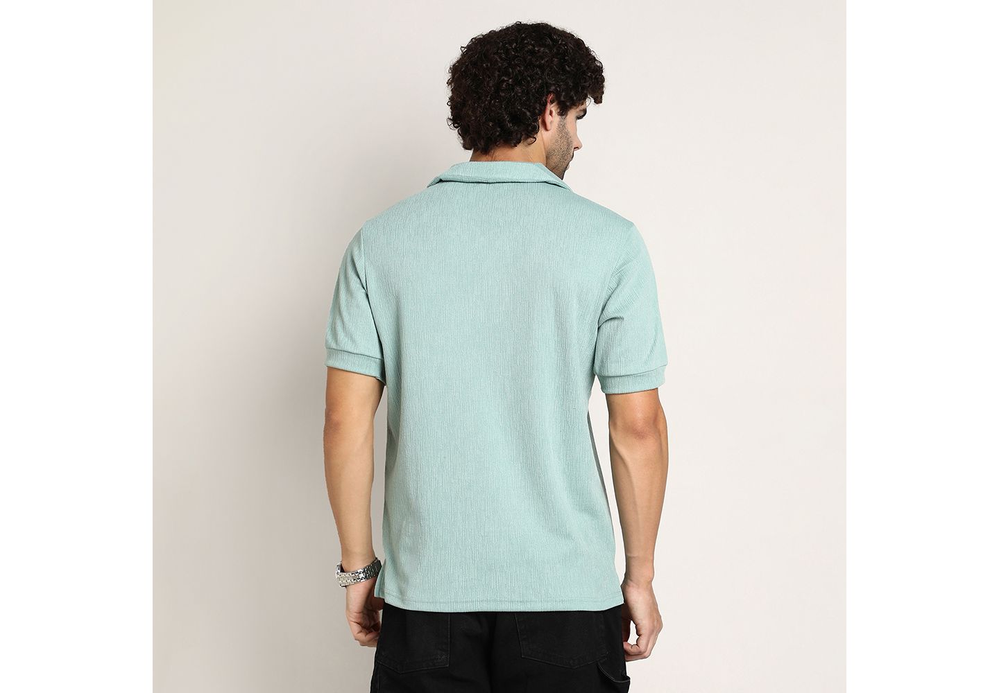 Мужская футболка Cahoot Sea Green Tactitle Spread-Polo, цвет: Зелёный — фото 5