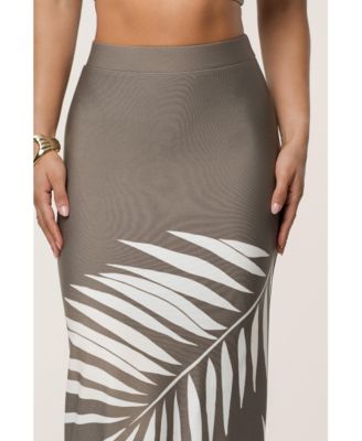 Women's Palm Print Fantasy Skirt Set