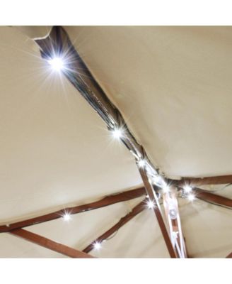 30 LED Solar String Light Cool White Fit for 6-Rib 8ft 9ft Outdoor Patio Wooden Umbrella