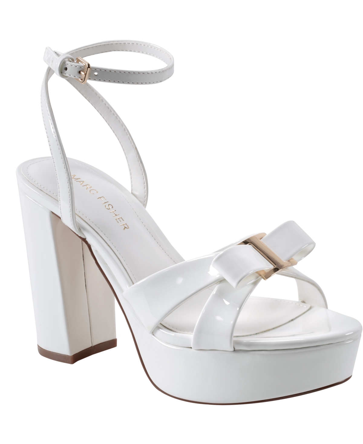 Women's Daisee Block Heel Dress Sandals - White Patent
