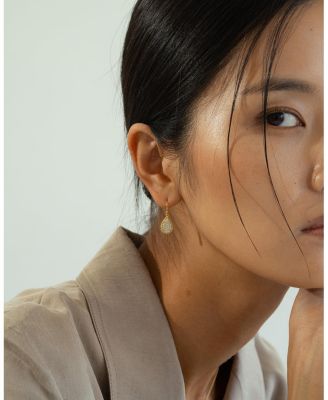 Sterling Silver 18k Gold Plated Leah Crystal Teardrop Necklace & Earrings Set