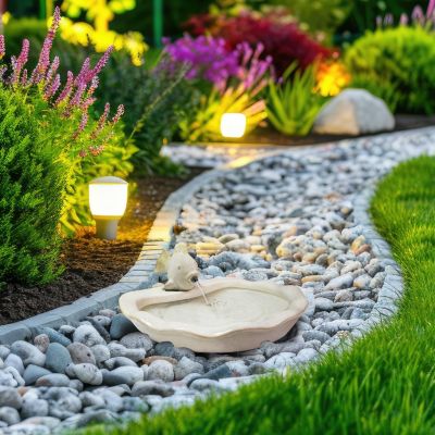 7"H Electric Glazed Ceramic Fish Outdoor Water Fountain