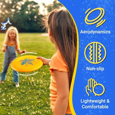 Frisbee Go 6 Pack Flying Disc, 9 Inch Lightweight Colorful Toy Set for Beginners Outdoor Game - 70g