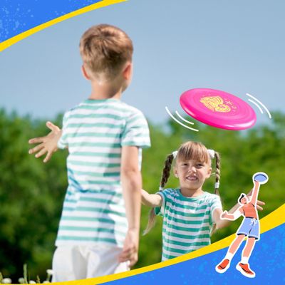 Frisbee Go 4 Pack Flying Disc, 9 Inch Lightweight Colorful Toy Set for Beginners Outdoor Game - 70g