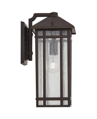 Sierra Craftsman 16 1/2" High Farmhouse Rustic Outdoor Wall Light Fixture Mount Set of 2 Oil Rubbed Bronze Finish