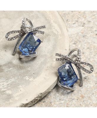 Crystal-Bow Stud Earrings