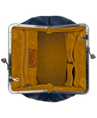 Sofia Small Leather Kiss-Lock Frame Clutch