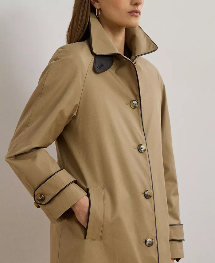 Women's Buttoned Maxi Trench Coat - thumbnail 8