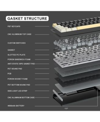 AL71 75% Mechanical Keyboard,Full Aluminum CNC,Hot Swappable Gasket,2.4GHz Wireless BT5.0/USB-C Wired,NKRO Programmable RGB Backlight Creamy Typing for Win/Mac