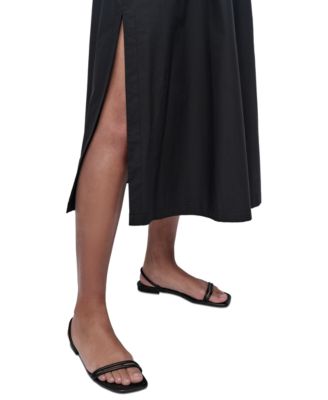 Women's Collared Cotton Long-Sleeve Shirtdress