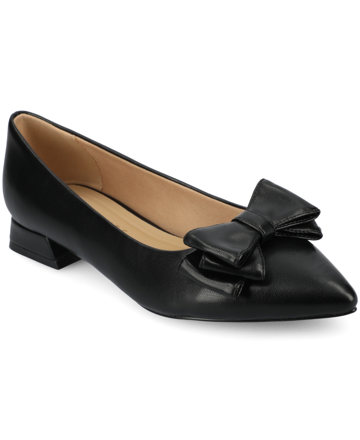 Journee Collection Ophelia Bow Pointed Toe Flat In Black