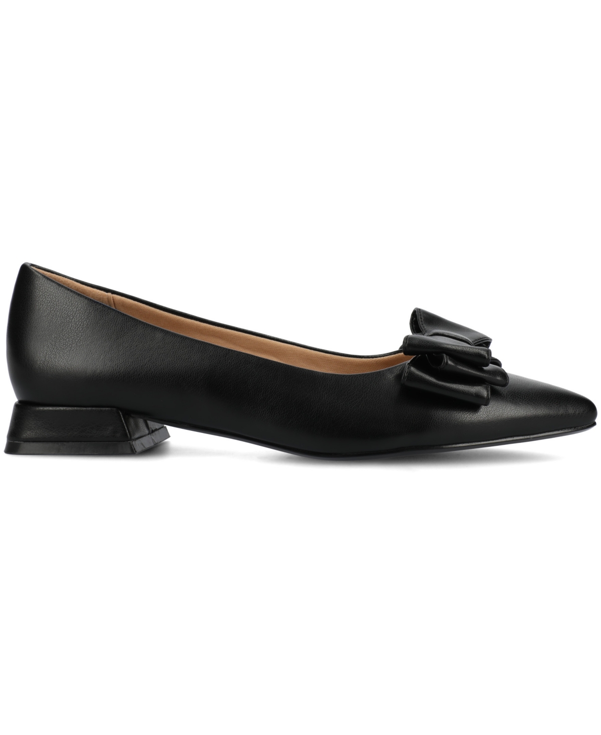 Journee Collection Ophelia Bow Pointed Toe Flat In Black