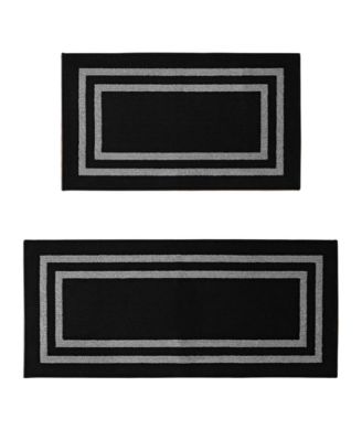 Double Line Border Tufted 2-Pc. Runner Rug Set