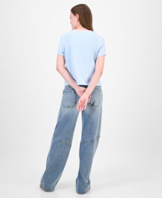 Juniors' Sporty Crewneck T-Shirt