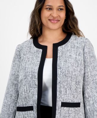 Sサイズ　LADY LIKE PRINT TWEEDS JACKET Kasper Plus Size Tweed Framed Jacket - Macy's