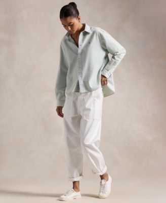 Women's Cropped Boxy Chambray Shirt