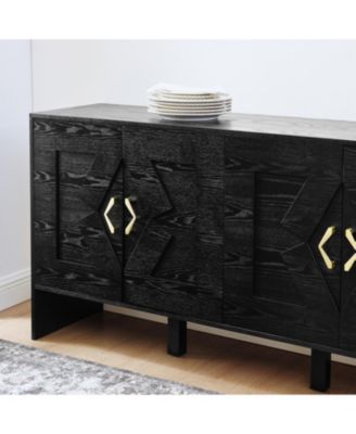 Mid-Century Modern Sideboard Buffet Cabinet - 60" Black