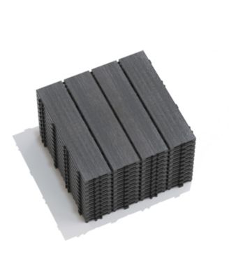 WPC Patio Tiles - 22 Pack - Interlocking Decking - 11.8" Ash