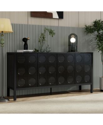 Geometric Circle Door Cabinet - Black