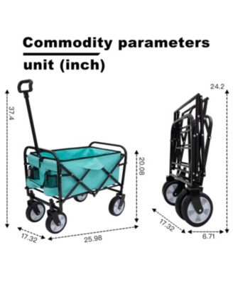 Collapsible Utility Wagon Cart - 225lb Capacity - Blue