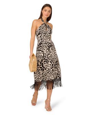 Women's Sleeveless Halter Midi Dress