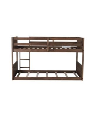 Antique Oak Twin Floor Bunk Bed