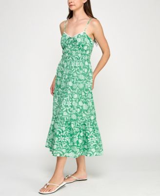 Trixxi Juniors' Printed Spaghetti-Strap Midi Dress - Macy's