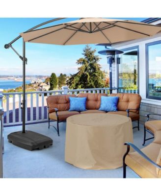 Fillable Universal Offset Umbrella Base with Cross Base and Wheels