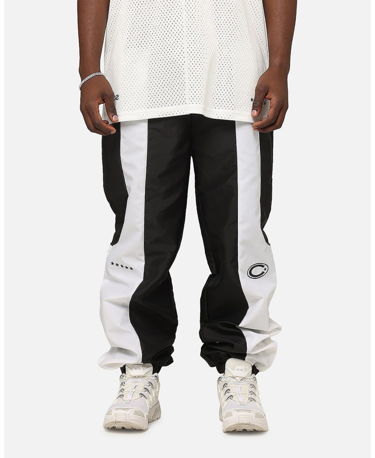 Men's Empire Panelled Trackpant - Black/white
