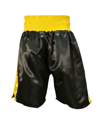 Fearless Classic Satin Pro-Style Boxing Trunks: Premium Fight Shorts for Training and Gym Clothing, Boxing Trunks Black/Gold, Size L