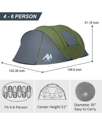 Adobe XL Instant Set-Up Pop-Up Family Tent – 4–6 Person Waterproof Shelter with Front Vestibule, Double Layer Protection, and No-Hassle Setup in Seconds