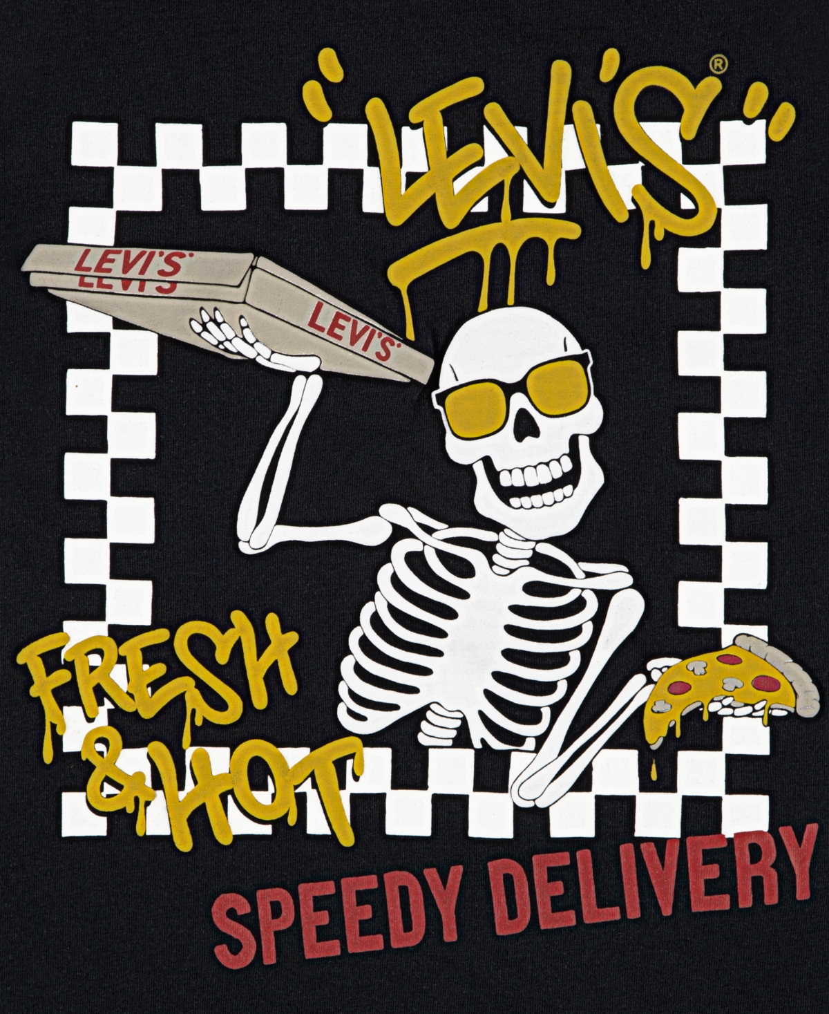 Levi's Big Boys Pizza For All T-shirt In Black