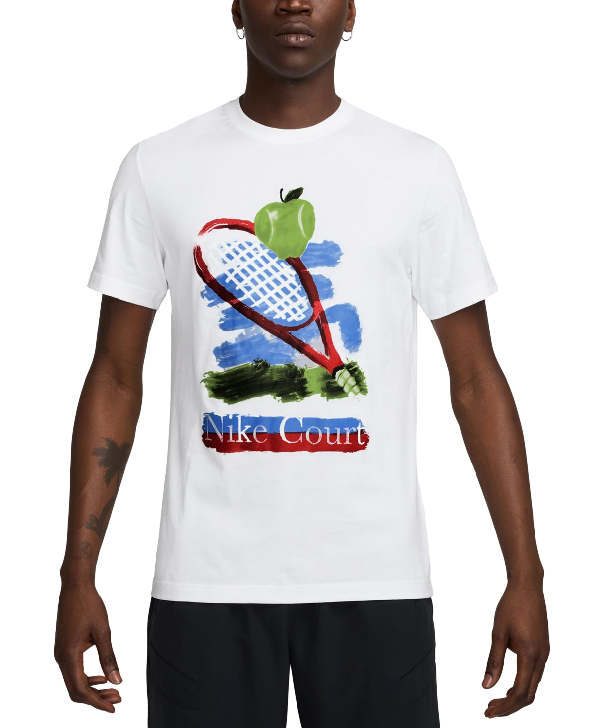 Nike Court Men's Short Sleeve Graphic Tennis T-shirt In White