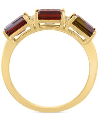 EFFY&reg; Garnet (2-1/3 ct. t.w.) & Diamond Accent Ring in 14k Yellow Gold 
