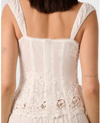 Women's Wide Strap Ruched Cup Corset