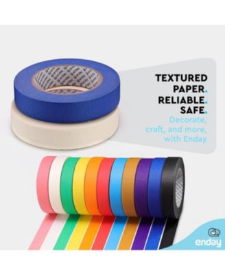 Colored Masking Tape (6 Pack) 1080 Ft x 1 in - Colored Masking Tape 1 inch Wide x 180 Feet (60 Yards) per roll - Painters Tape, Great for Arts Crafts & Labeling