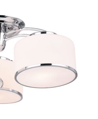 10" Metal Frosted 5 Light Drum Shade Flush Mount