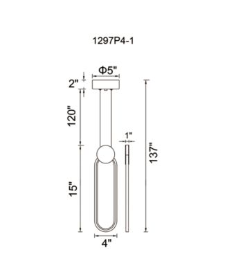 17" Metal Pulley 4 in LED Mini Pendant