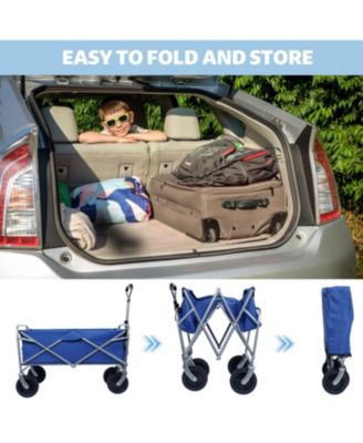 Collapsible Wagon Cart with Wheels & Drink Holders