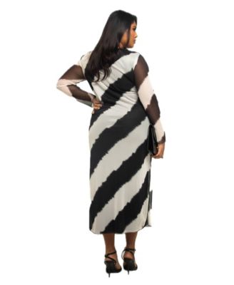 Women's Monochrome Print Midaxi Dress