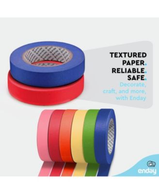 Colored Masking Tape (6 Pack) 1080 Ft x 1 in - Colored Masking Tape 1 inch Wide x 180 Feet (60 Yards) per roll - Painters Tape, Great for Arts Crafts & Labeling