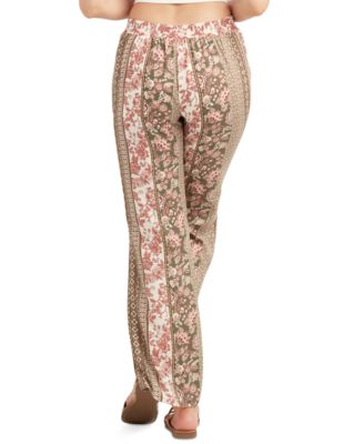 Juniors' Printed Pull-On Pants