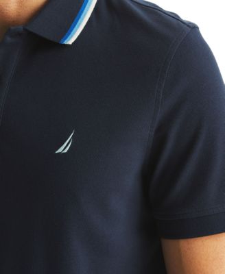 Men's Textured Tipped Collar Polo Shirt