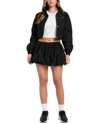 Womens Nina Zip Front Cropped Jacket Balloon Mini Skirt
