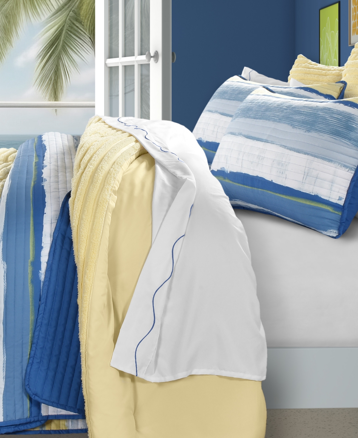 J By J Queen Bold Seashore 3-pc. Quilt Set, Full/queen
