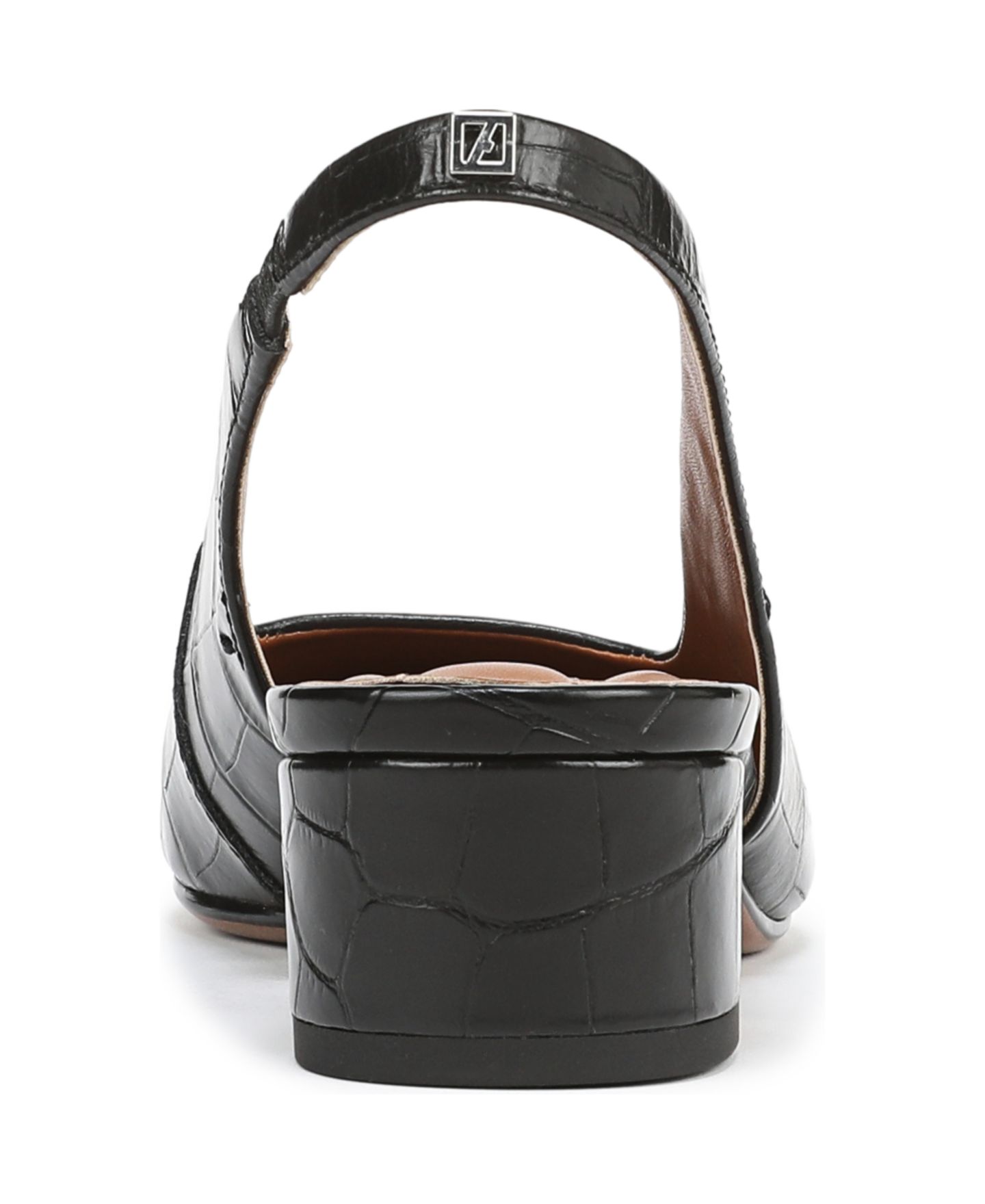 Женские туфли Franco Sarto Lyanna Square Toe Slingback Pumps, цвет: Чёрный с принтом кожаный — фото 3