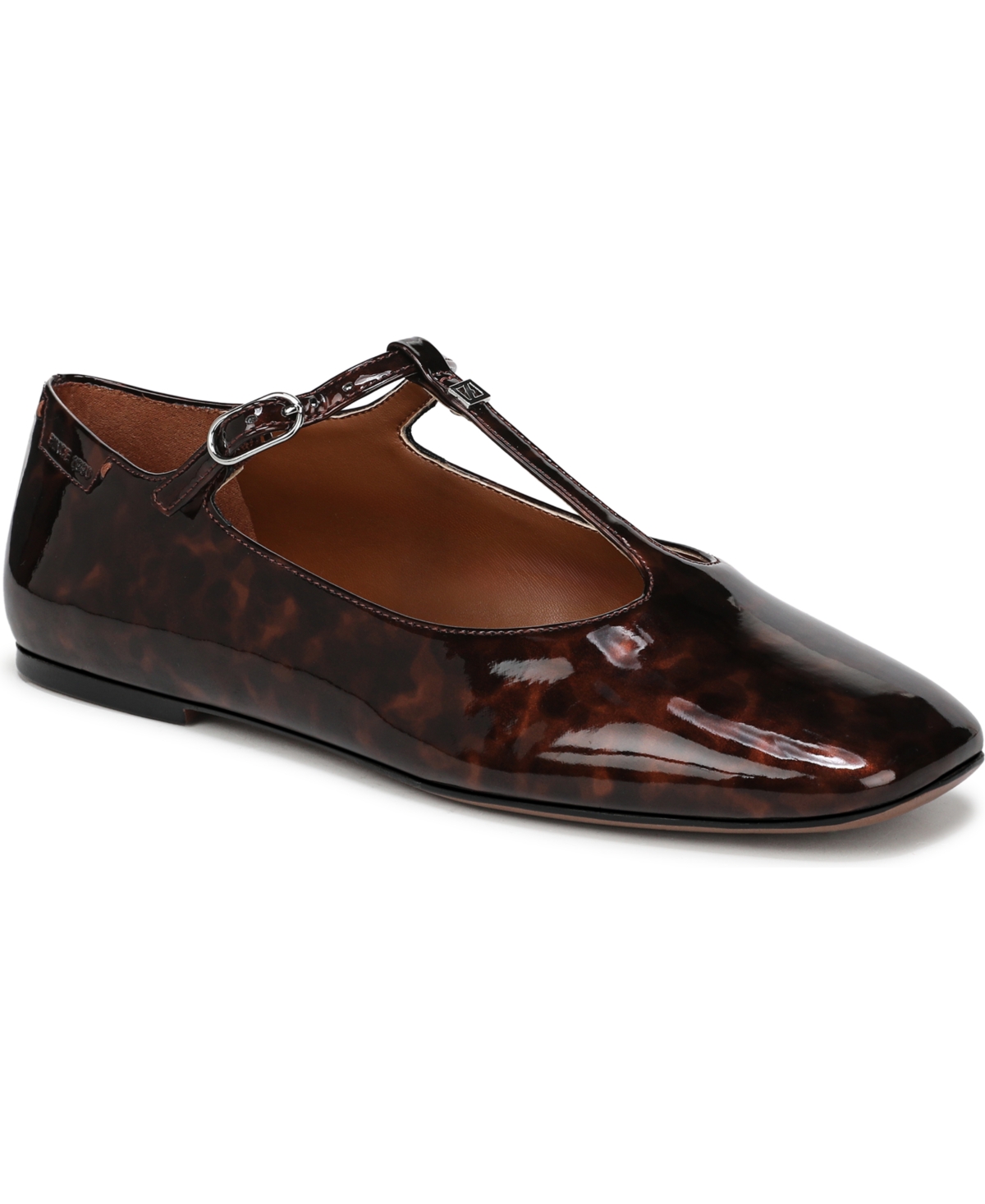 Women's Marylee Round Toe Mary Jane Flats - Brown Multi Patent Faux Leather