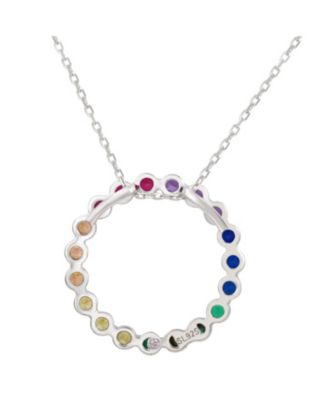 Suzy Levian Sterling Silver Cubic Zirconia Circle Pendant